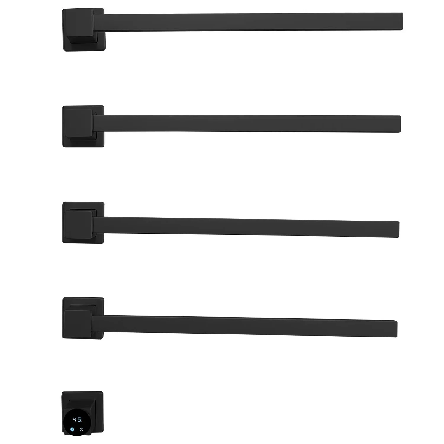 Intelligent Hidden Electric Towel Rack with Waterproof 4 Square Heated Rails Wall Mounted Matte Black Towel Warmer Rails
Intelligent Hidden Electric Towel Rack with Waterproof 4 Square Heated Rails Wall Mounted Matte Black Towel Warmer Rails