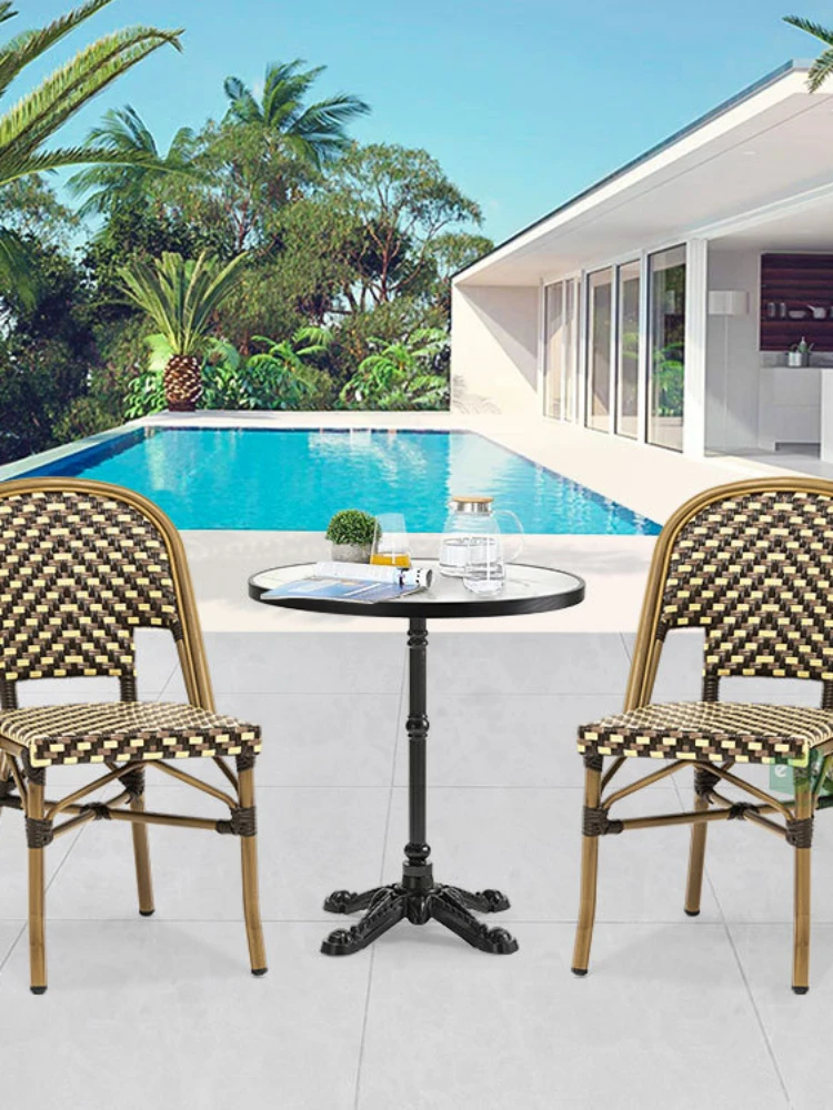 Modern outdoor dining chair PE imitation rattan French rattan chair three-piece set restaurant café milk tea shop rattan
Modern outdoor dining chair PE imitation rattan French rattan chair three-piece set restaurant café milk tea shop rattan