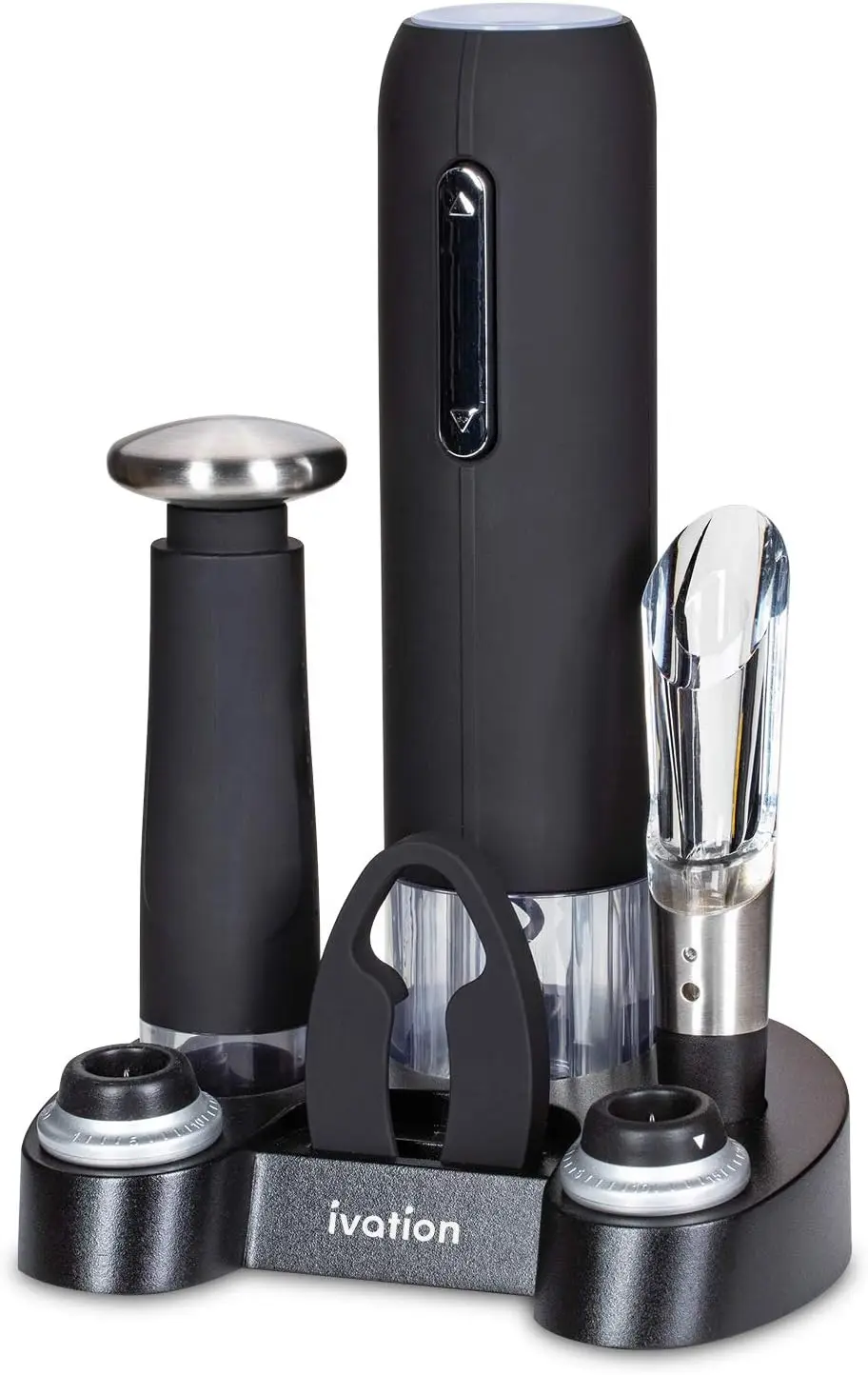 Wine Gift Set – Includes Electric Opener, Aerator, Vacuum Preserver, 2 Stoppers, Foil Cutter & Charging Base
Wine Gift Set – Includes Electric Opener, Aerator, Vacuum Preserver, 2 Stoppers, Foil Cutter & Charging Base