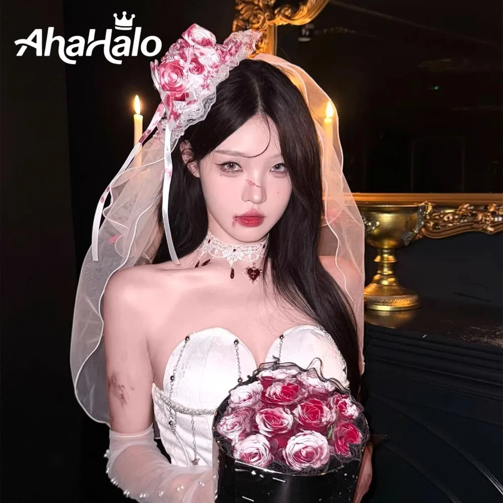 Vintage Gothic White Black Hat with Long Lace Red Rose Flower Women Bridal Wedding Hat Lolita Cosplay Halloween Party Headwear
Vintage Gothic White Black Hat with Long Lace Red Rose Flower Women Bridal Wedding Hat Lolita Cosplay Halloween Party Headwear