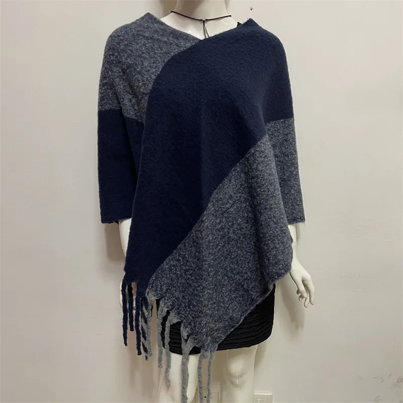 Spring Autumn New Women Wear European American Shawl Cloak Tassel Color Matching Lady Coat Pullover Black
Spring Autumn New Women Wear European American Shawl Cloak Tassel Color Matching Lady Coat Pullover Black