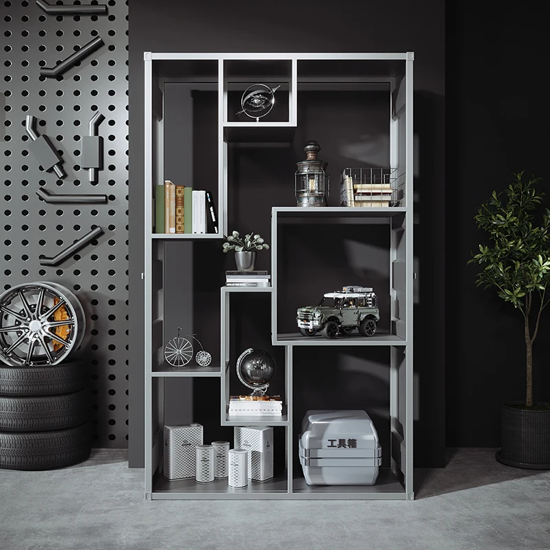New industrial style wrought iron multi-layer floor bookshelf storage rack creative entrance partition display
New industrial style wrought iron multi-layer floor bookshelf storage rack creative entrance partition display