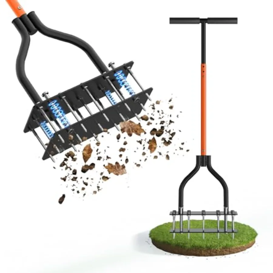Lawn Aerator Tool with Dual-Layer Self-Cleaning Spikes, 15 Spike Heavy Duty Manual Lawn Aerator for Compact Soil, Anti-Clog Gra
Lawn Aerator Tool with Dual-Layer Self-Cleaning Spikes, 15 Spike Heavy Duty Manual Lawn Aerator for Compact Soil, Anti-Clog Gra