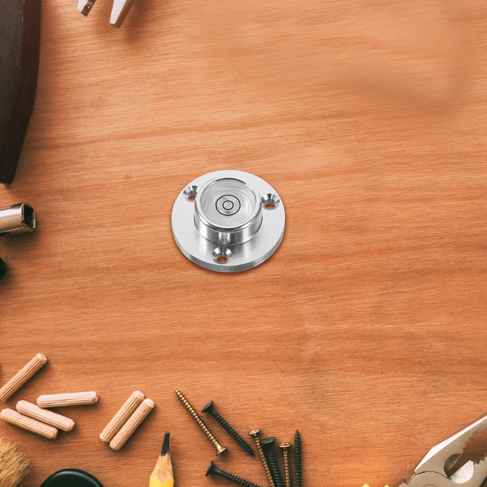 Small Circle Bubble Level Lightweight Durable Aluminum Mini Pocket Spirit Level Tool for Golf Rv Picture Hanging Precise