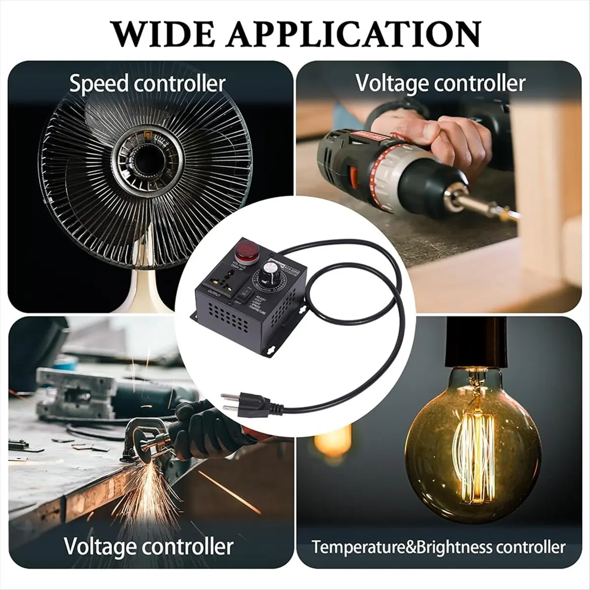 HGHO AC Motor Speed Controller ,Variable Speed Controller Fan Speed Controller, 120V SCR Voltage Regulator US Plug
HGHO AC Motor Speed Controller ,Variable Speed Controller Fan Speed Controller, 120V SCR Voltage Regulator US Plug