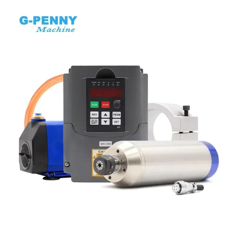 G-Penny 2.2KW ER20 Metal Working Water Cooled Spindle 2/4 Pole 400Hz 2.2KW HuanYang Inverter Kit for Metal.steel.iron
G-Penny 2.2KW ER20 Metal Working Water Cooled Spindle 2/4 Pole 400Hz 2.2KW HuanYang Inverter Kit for Metal.steel.iron