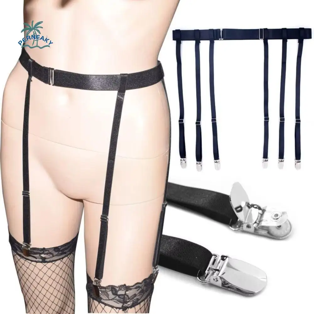 Elastic Thigh High Stockings Garter Belt Adjustable 4/6 Metal Clips Leg Suspenders Braces Thigh Non-slip Socks Fastener Girls
Elastic Thigh High Stockings Garter Belt Adjustable 4/6 Metal Clips Leg Suspenders Braces Thigh Non-slip Socks Fastener Girls
