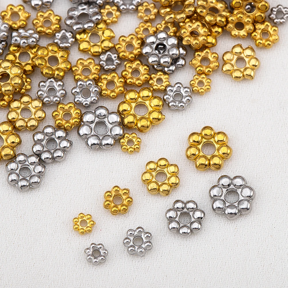 50pcs 10pcs Stainless Steel Flower Shape Loose Spacer Beads DIY Jewelry Making Bracelet Necklaces Findings Accessories Supplies
50pcs 10pcs Stainless Steel Flower Shape Loose Spacer Beads DIY Jewelry Making Bracelet Necklaces Findings Accessories Supplies