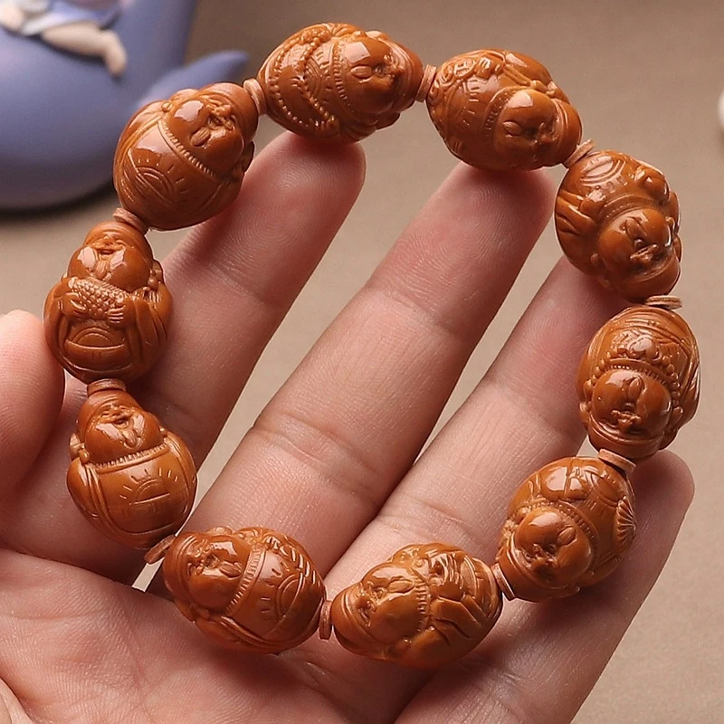 Olive And Iron Stone Hand-Coated God Of Wealth Single-Loop Bracelet, Eight Great Deities Maitreya Men
Olive And Iron Stone Hand-Coated God Of Wealth Single-Loop Bracelet, Eight Great Deities Maitreya Men