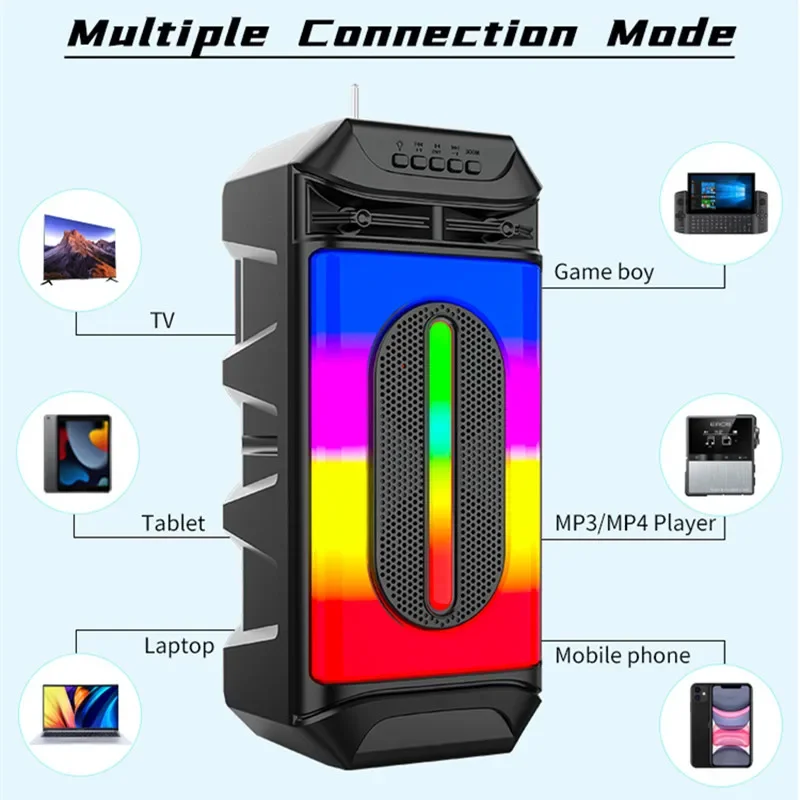 Portable Wireless Bluetooth Speaker Home Karaoke Speaker 3D Surround Sound Subwoofer Outdoor Solar Charging Speaker Music Center
Portable Wireless Bluetooth Speaker Home Karaoke Speaker 3D Surround Sound Subwoofer Outdoor Solar Charging Speaker Music Center