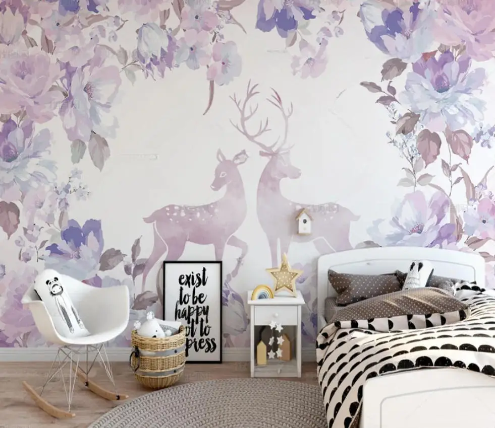 Custom photo 3d wallpaper cartoon modern minimalist watercolor plant flowers elk children's room background wall wallpaper
Custom photo 3d wallpaper cartoon modern minimalist watercolor plant flowers elk children's room background wall wallpaper