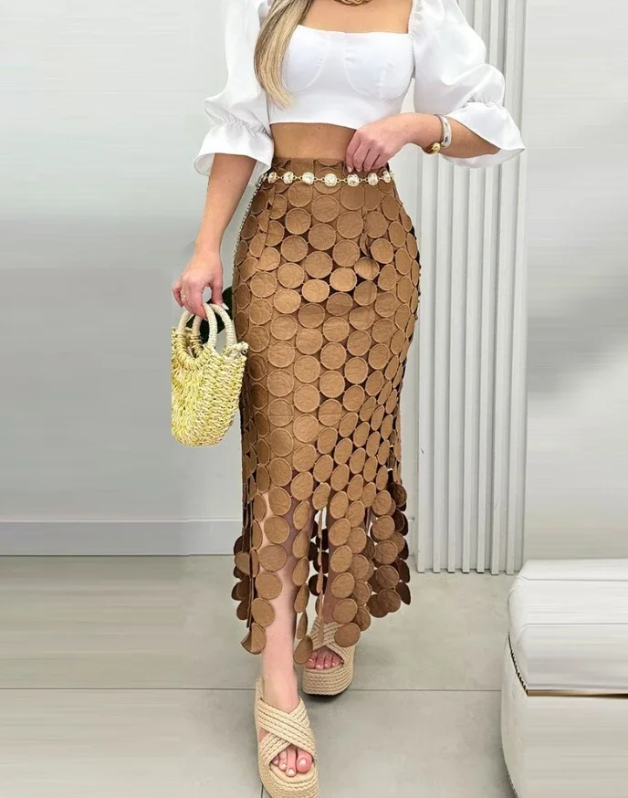 Skirts for Women Spring New Solid Color Hollow-Out Boho Tassel Slim Fit Bodycon High Waist Casual Daily Long Skirt
Skirts for Women Spring New Solid Color Hollow-Out Boho Tassel Slim Fit Bodycon High Waist Casual Daily Long Skirt