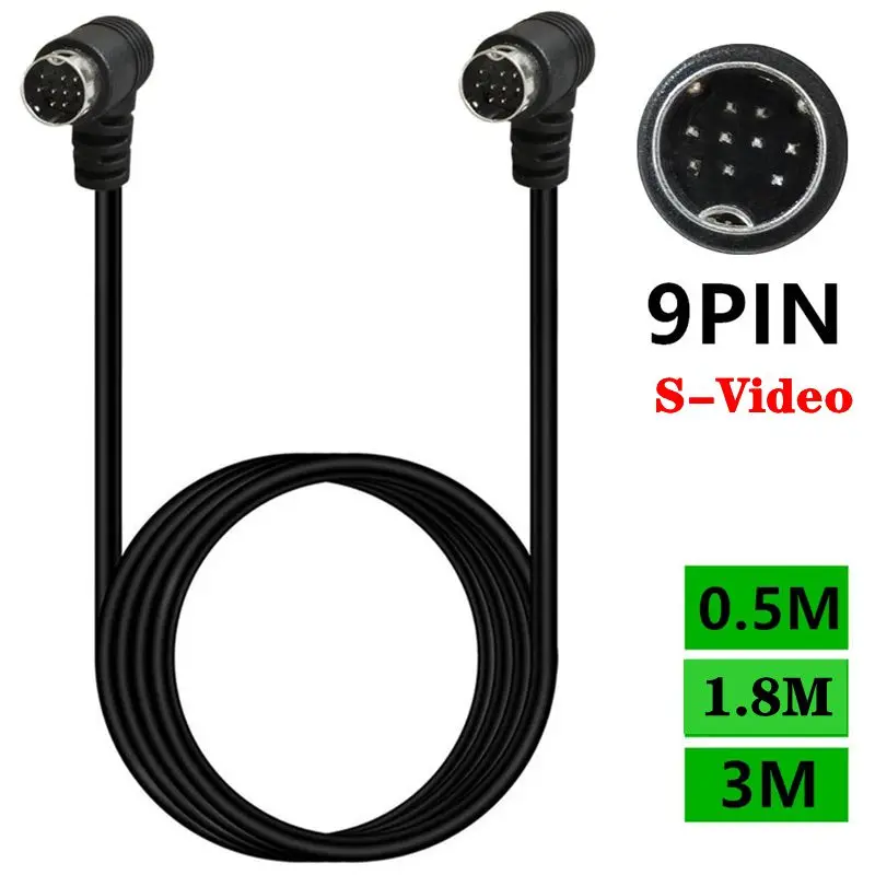 Double Bend Mini DIN 9Pin Male to Male TV Audio Cable 9-Core S Terminal Cable Set Top Box Color Difference Cable S-Video 0.5m-3m
Double Bend Mini DIN 9Pin Male to Male TV Audio Cable 9-Core S Terminal Cable Set Top Box Color Difference Cable S-Video 0.5m-3m