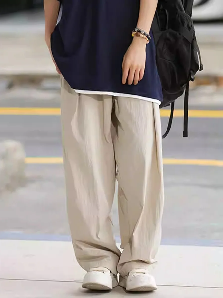 Ретро-японские повседневные брюки свободного кроя с эластичным поясом, тонкие летние широкие брюки с эффектом похудения, цветные длинные брюки
Ретро-японские повседневные брюки свободного кроя с эластичным поясом, тонкие летние широкие брюки с эффектом похудения, цветные длинные брюки