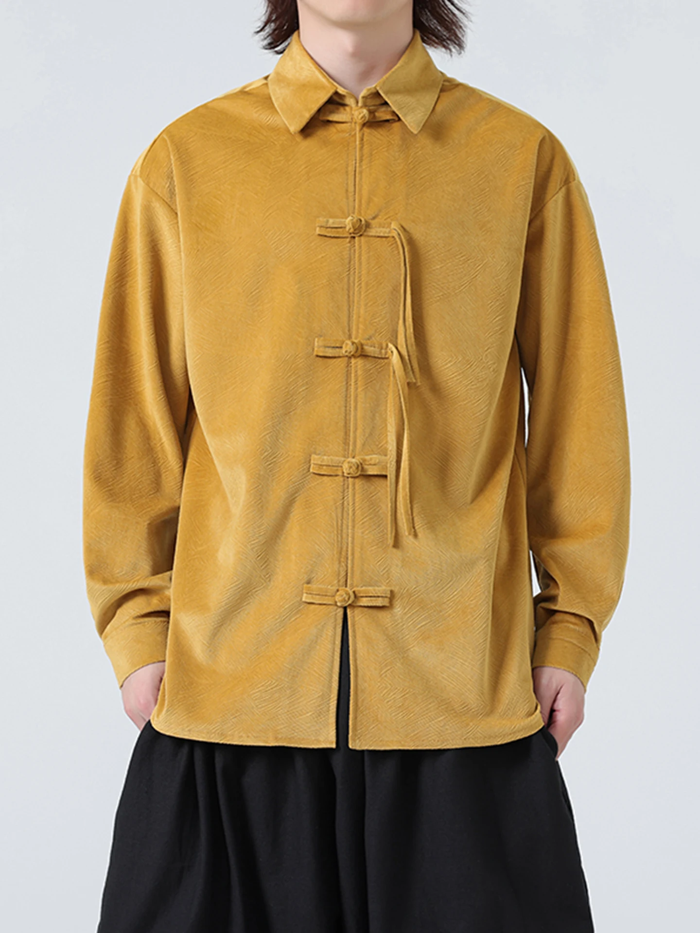 Corduroy Long Sleeve Shirt Men's New Chinese Retro Button Tang Suit Improved Hanfu Autumn Outerwear Fashion Men's Clothing
Corduroy Long Sleeve Shirt Men's New Chinese Retro Button Tang Suit Improved Hanfu Autumn Outerwear Fashion Men's Clothing