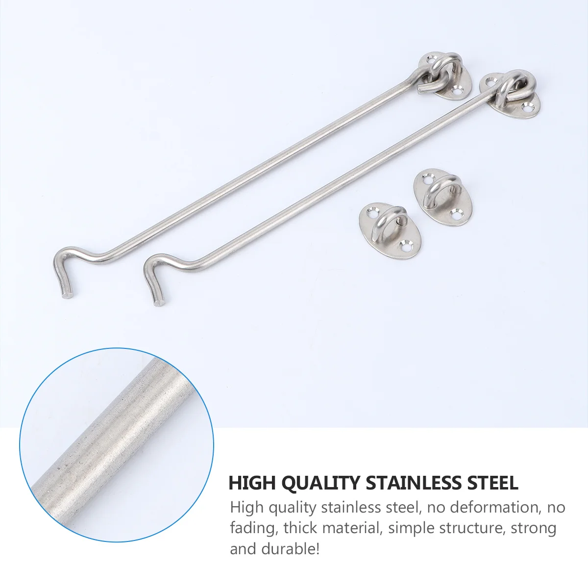 4Pcs Stainless Steel Cabin Hook Durable Windproof Window Door Buckle Simple Polished Rust Resistant Cabin Door Hook with Screws 
4Pcs Stainless Steel Cabin Hook Durable Windproof Window Door Buckle Simple Polished Rust Resistant Cabin Door Hook with Screws