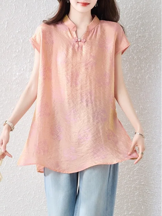 New Chinese Style Cotton Linen Shirt Short Sleeve Summer New Loose Mid-Length Embroidered Vest Top Women's Fashion Breathable
New Chinese Style Cotton Linen Shirt Short Sleeve Summer New Loose Mid-Length Embroidered Vest Top Women's Fashion Breathable