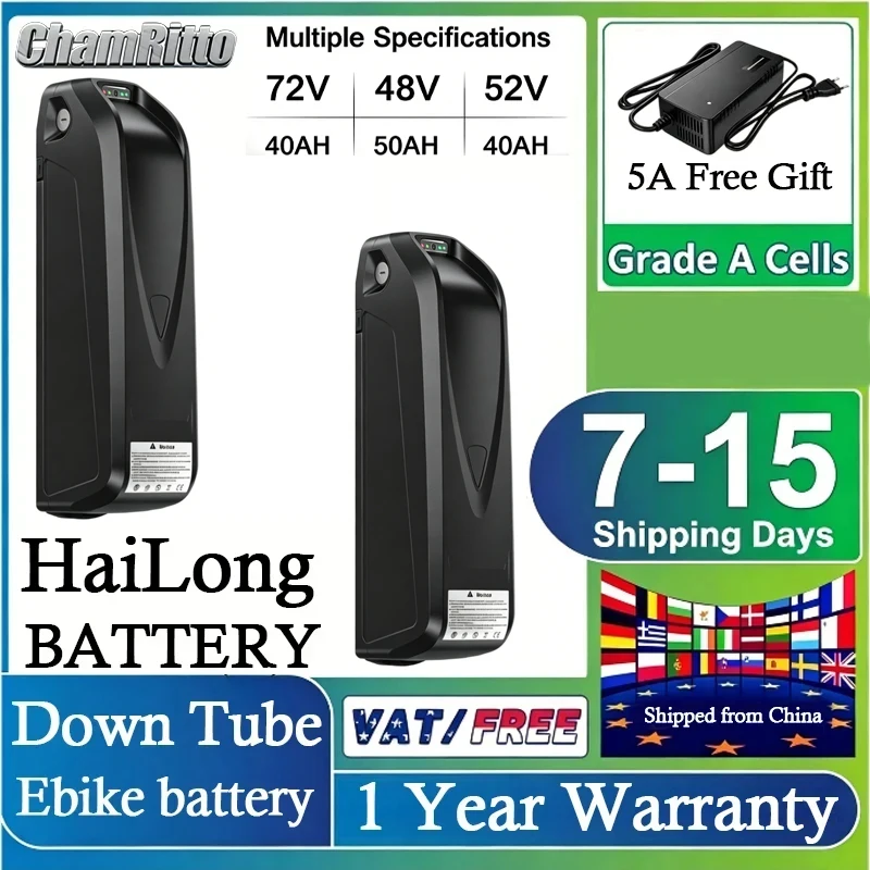 comm battery 48v 20ah 72v 45ah Hailong E Bike Akku 30ah 40ah 50ah 60ah cham-ride Lithium Battery 3000w Electric Bicycle Battery
comm battery 48v 20ah 72v 45ah Hailong E Bike Akku 30ah 40ah 50ah 60ah cham-ride Lithium Battery 3000w Electric Bicycle Battery
