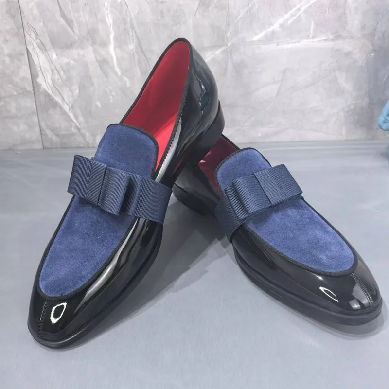 Italy Fashion Men's Bowtie Suede Loafers Patent Leather Dress Shoes Luxury Slip-On Formal Party Wedding Shoes
Italy Fashion Men's Bowtie Suede Loafers Patent Leather Dress Shoes Luxury Slip-On Formal Party Wedding Shoes
