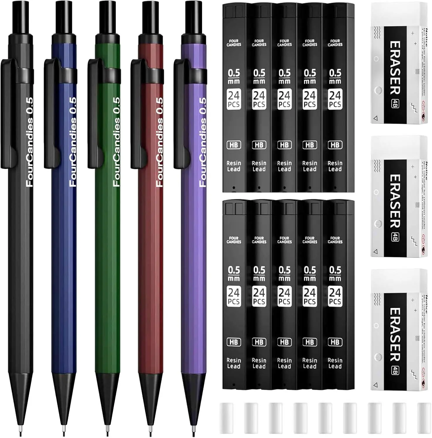 0.5mm Mechanical Pencil Set with HB Lead, Eraser & Refills, 19-Piece Kit for Writing & Drafting
0.5mm Mechanical Pencil Set with HB Lead, Eraser & Refills, 19-Piece Kit for Writing & Drafting