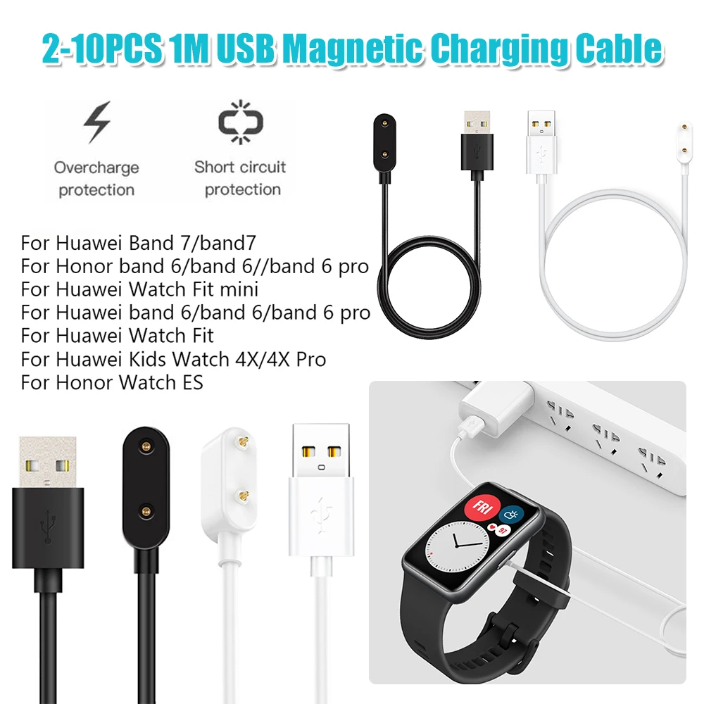 USB Magnetic Charging Cable 1M Smartwatch Fast Charging Cable for Huawei Band 7/Honor Band 6/6 Pro for Huawei Watch Fit/Fit Mini
USB Magnetic Charging Cable 1M Smartwatch Fast Charging Cable for Huawei Band 7/Honor Band 6/6 Pro for Huawei Watch Fit/Fit Mini