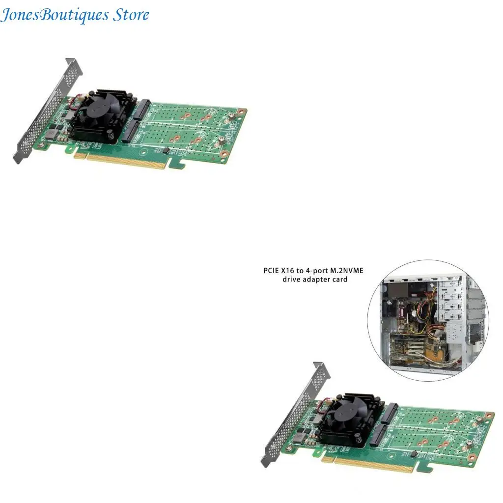 4-портовый адаптер PCIe X16 — M.2 NVMe SSD с охлаждающим вентилятором PLX8747 Chip Control для задач с интенсивным данных
4-портовый адаптер PCIe X16 — M.2 NVMe SSD с охлаждающим вентилятором PLX8747 Chip Control для задач с интенсивным данных