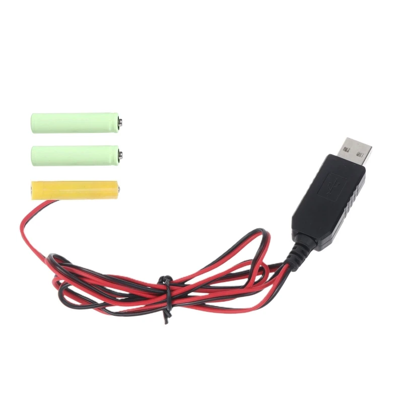 USB 5V 2A to 4.5V1A Dummy Battery Power Cable Battery Eliminators Line Replace 3x 1.5V LR03 AAA Batteries for Toy Remote
USB 5V 2A to 4.5V1A Dummy Battery Power Cable Battery Eliminators Line Replace 3x 1.5V LR03 AAA Batteries for Toy Remote