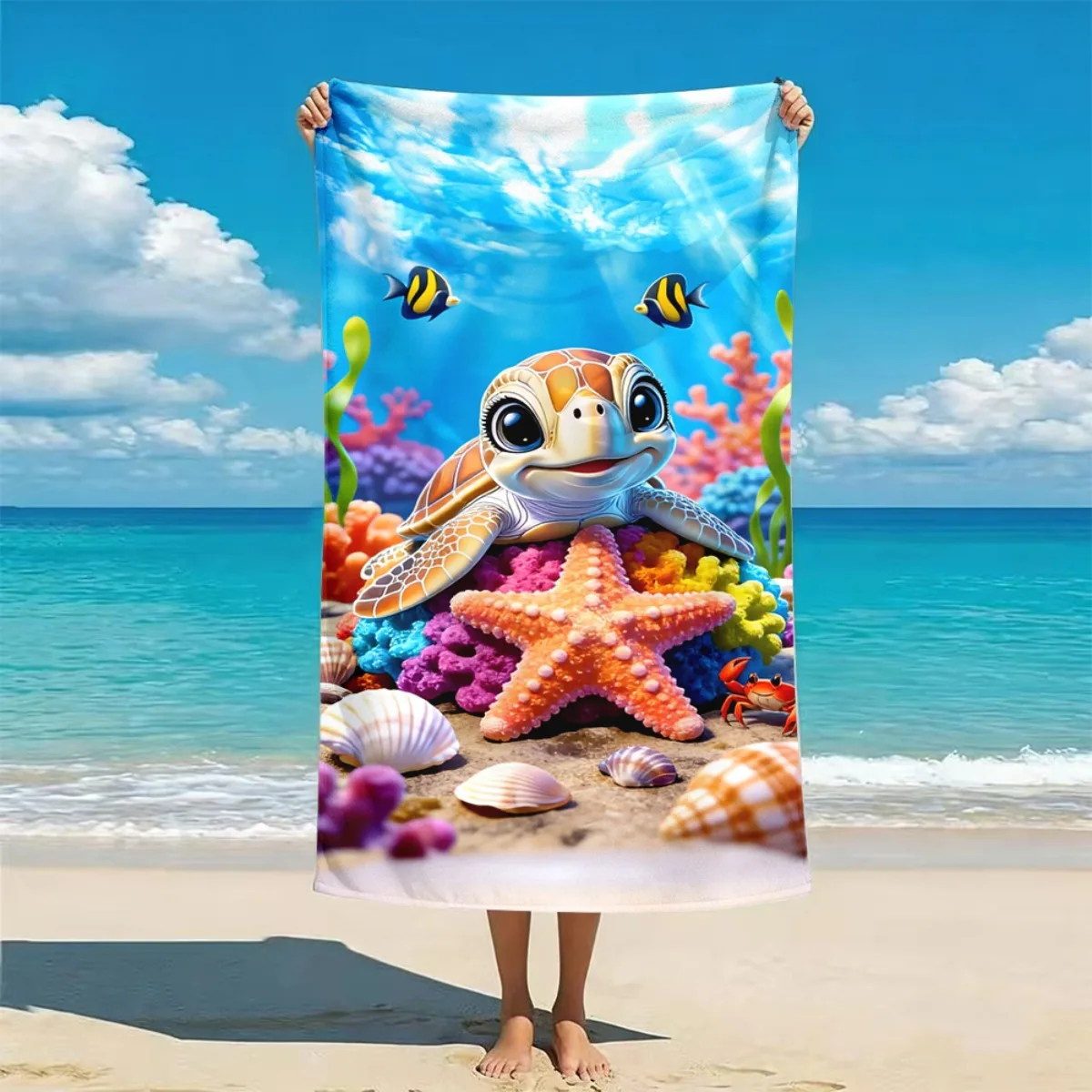 Cute Turtle & Marine Life Print Beach Towel Quick Dry Soft Lightweight Absorbent Portable for Men Women Beach Camping
Cute Turtle & Marine Life Print Beach Towel Quick Dry Soft Lightweight Absorbent Portable for Men Women Beach Camping