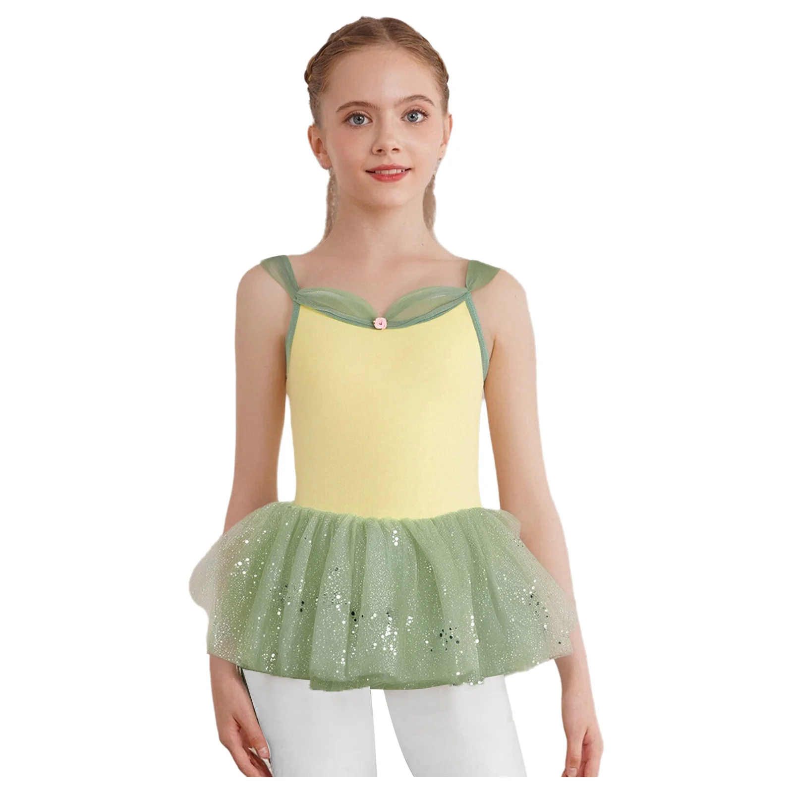 Kids Girls Gymnastics Lyrical Ballet Dance Outfits Ballet Latin Leotard with Shiny Sequins Mini Skirt Set for Stage Performance
Kids Girls Gymnastics Lyrical Ballet Dance Outfits Ballet Latin Leotard with Shiny Sequins Mini Skirt Set for Stage Performance