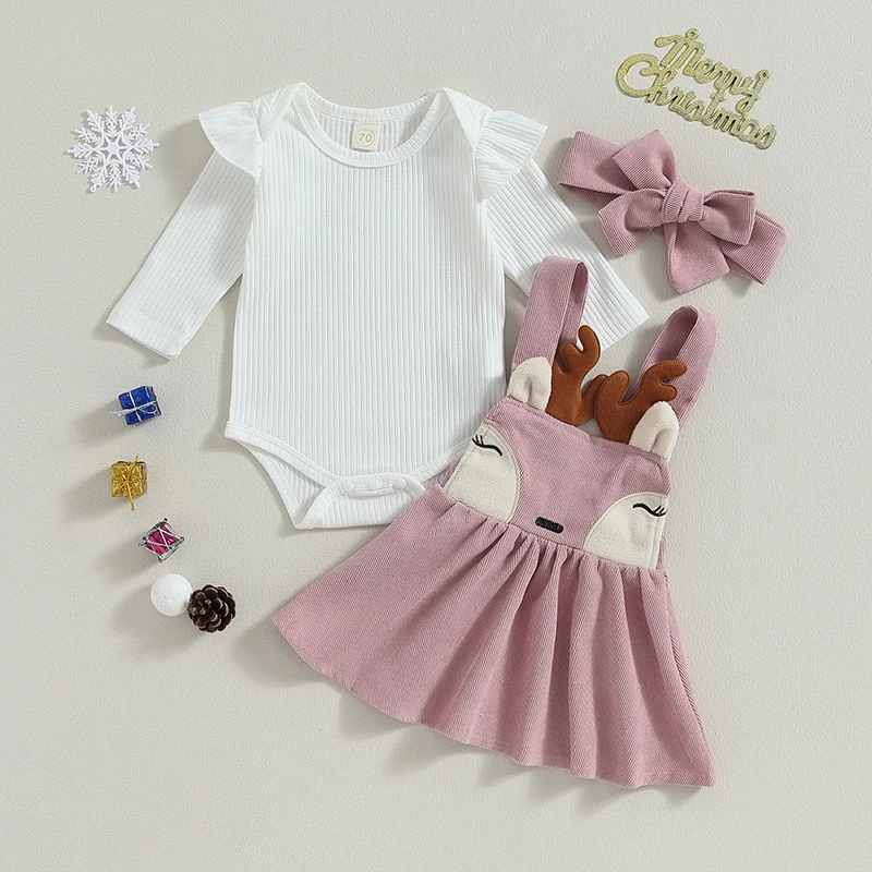 Toddler Girls Winter Outfits Long Sleeve Bodysuit Snowflake Print Skirt Bow Headband Set Infant Christmas Clothing
Toddler Girls Winter Outfits Long Sleeve Bodysuit Snowflake Print Skirt Bow Headband Set Infant Christmas Clothing