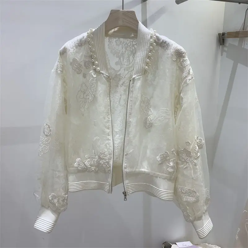  Summer Clothes New Chinese Style High-End Nail Bead Embroidery Sun Protection Jacket Round Neck Design Baseball Jacket Top Lad
Summer Clothes New Chinese Style High-End Nail Bead Embroidery Sun Protection Jacket Round Neck Design Baseball Jacket Top Lad