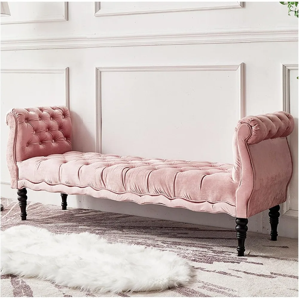 Velvet Upholstered Bench 47" Upholstered Tufted Ottoman Bench, with Arms and Solid Wood Leg, Soft Indoor Benches, King Size Bed
Velvet Upholstered Bench 47" Upholstered Tufted Ottoman Bench, with Arms and Solid Wood Leg, Soft Indoor Benches, King Size Bed