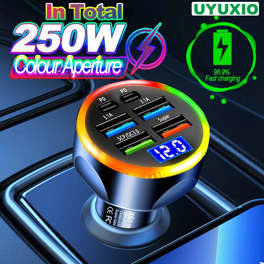 Автомобильное зарядное устройство UYUXIO USB C с дисплеем напряжения, сверхбыстрая зарядка для iPhone 16, 15 Pro Max, Samsung, Android Phone
Автомобильное зарядное устройство UYUXIO USB C с дисплеем напряжения, сверхбыстрая зарядка для iPhone 16, 15 Pro Max, Samsung, Android Phone