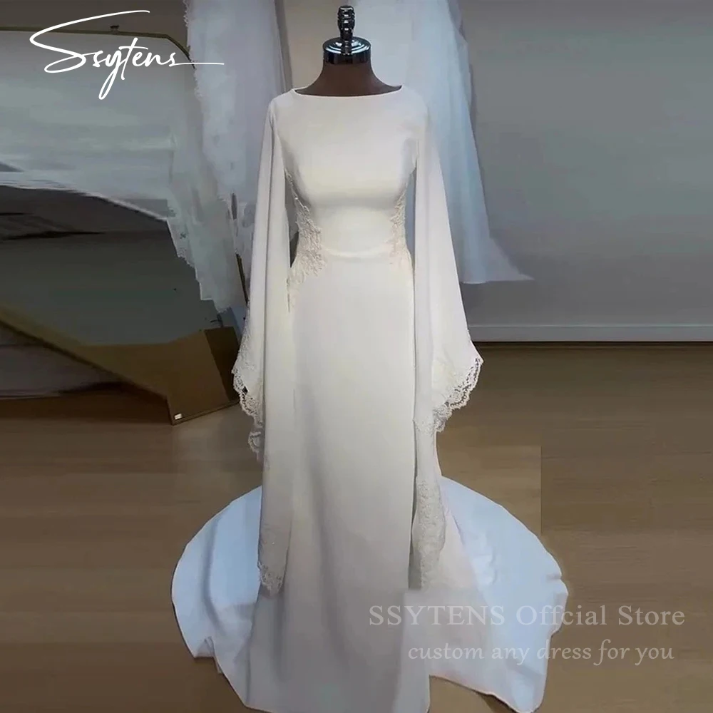 SSYTENS Modest Wedding Dresses Long Sleeves Boho Bride Dress O-Neck Appliques Muslim Bridal Gowns Customized Vestidos De Novia
SSYTENS Modest Wedding Dresses Long Sleeves Boho Bride Dress O-Neck Appliques Muslim Bridal Gowns Customized Vestidos De Novia