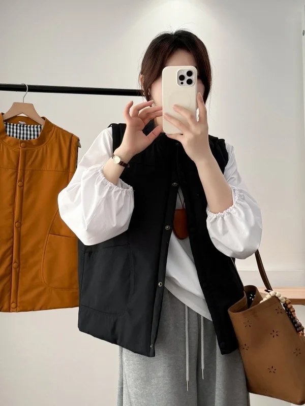 Women's Cotton Vest Autumn Winter New Style Retro Loose Small Size Stand Collar Layering Sleeveless Tank Top plus Size Jacket
Women's Cotton Vest Autumn Winter New Style Retro Loose Small Size Stand Collar Layering Sleeveless Tank Top plus Size Jacket