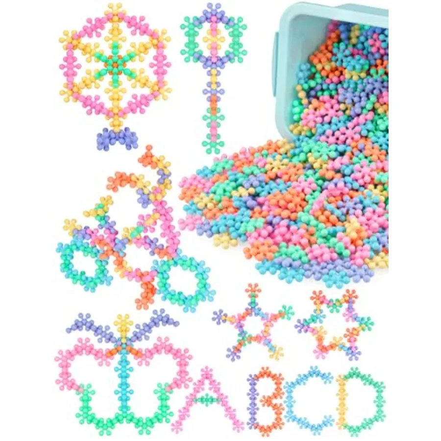 Macaron Color Interlocking Building Blocks Set 600pcs Snowflake Shape Plastic Construction Toys in 6 Pastel Colors with Storage
Macaron Color Interlocking Building Blocks Set 600pcs Snowflake Shape Plastic Construction Toys in 6 Pastel Colors with Storage