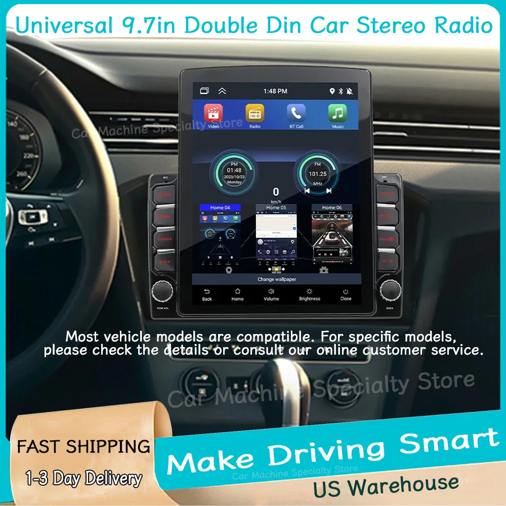 Universal 9.7in Double Din Car Stereo Radio for GMC Chevrolet With Carplay Bluetooth GPS WiFi SWC Mirror Link+4Led Backup Camera
Universal 9.7in Double Din Car Stereo Radio for GMC Chevrolet With Carplay Bluetooth GPS WiFi SWC Mirror Link+4Led Backup Camera