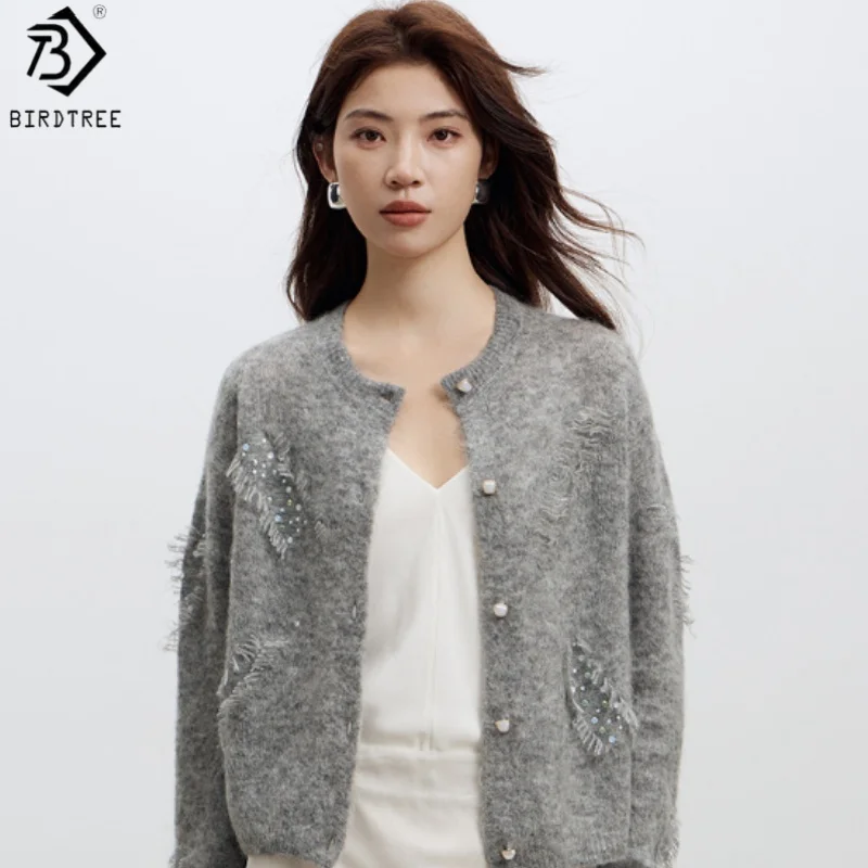 Birdtree 33% шерсть, 30% мохеровый кардиган, женское шерстяное жаккардовое однобортное вязаное пальто с длинными рукавами и кисточками для ногтей T58902JF
Birdtree 33% шерсть, 30% мохеровый кардиган, женское шерстяное жаккардовое однобортное вязаное пальто с длинными рукавами и кисточками для ногтей T58902JF