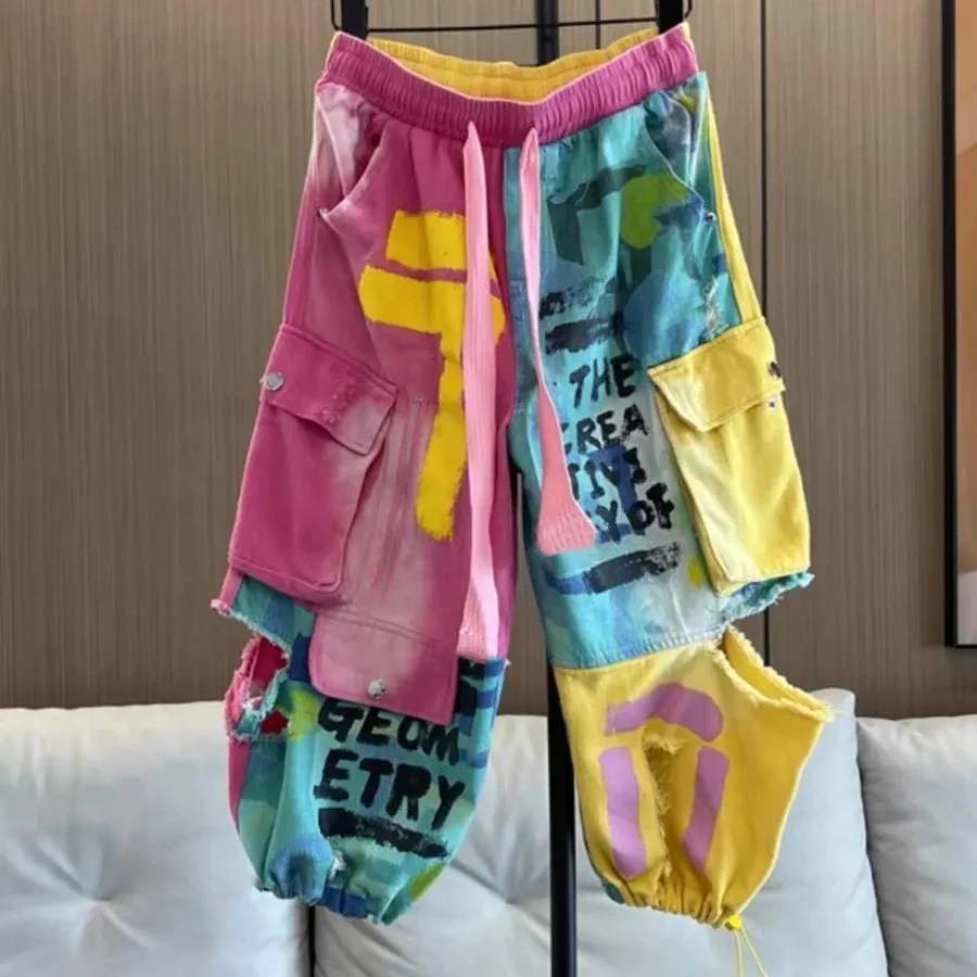 Women's Summer Pants High Street Punk Rock Young Ladies Trousers Casual Pants Color Contrast Holes Printed Capris Pants NZ353
Women's Summer Pants High Street Punk Rock Young Ladies Trousers Casual Pants Color Contrast Holes Printed Capris Pants NZ353