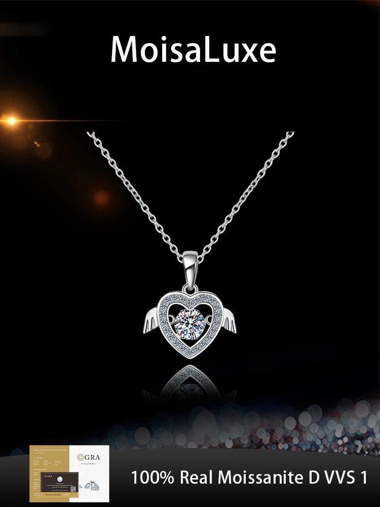 MoisaLuxe Official Store GRA Moissanite Plata Sterling 925 Silver Flying Together Love Pendant Necklace For Women Jewelry Gift
MoisaLuxe Official Store GRA Moissanite Plata Sterling 925 Silver Flying Together Love Pendant Necklace For Women Jewelry Gift