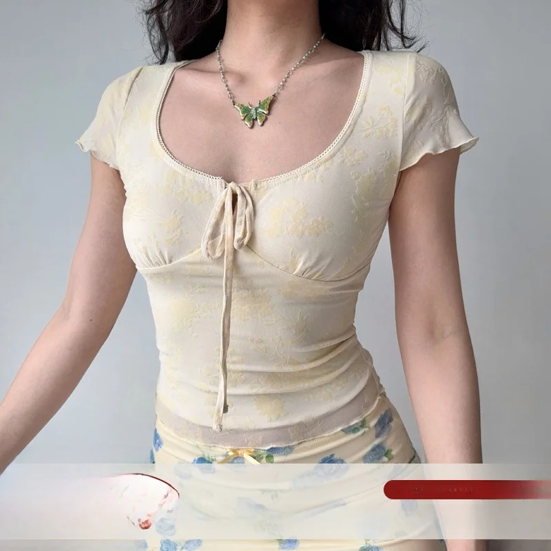 Go Girl Go Summer Yellow Floral Embroidery T-irt Women's ort Sve U-Ne Me Top Polyester Spandex Blend Comfortable Fit
Go Girl Go Summer Yellow Floral Embroidery T-irt Women's ort Sve U-Ne Me Top Polyester Spandex Blend Comfortable Fit
