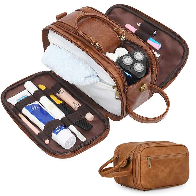 Men Business Travel Wash Toiletry Bag Waterproof PU Leather Bathroom Shaving Tools Organizer Bag Makeup Pouch Women Cosmetic Bag
Men Business Travel Wash Toiletry Bag Waterproof PU Leather Bathroom Shaving Tools Organizer Bag Makeup Pouch Women Cosmetic Bag