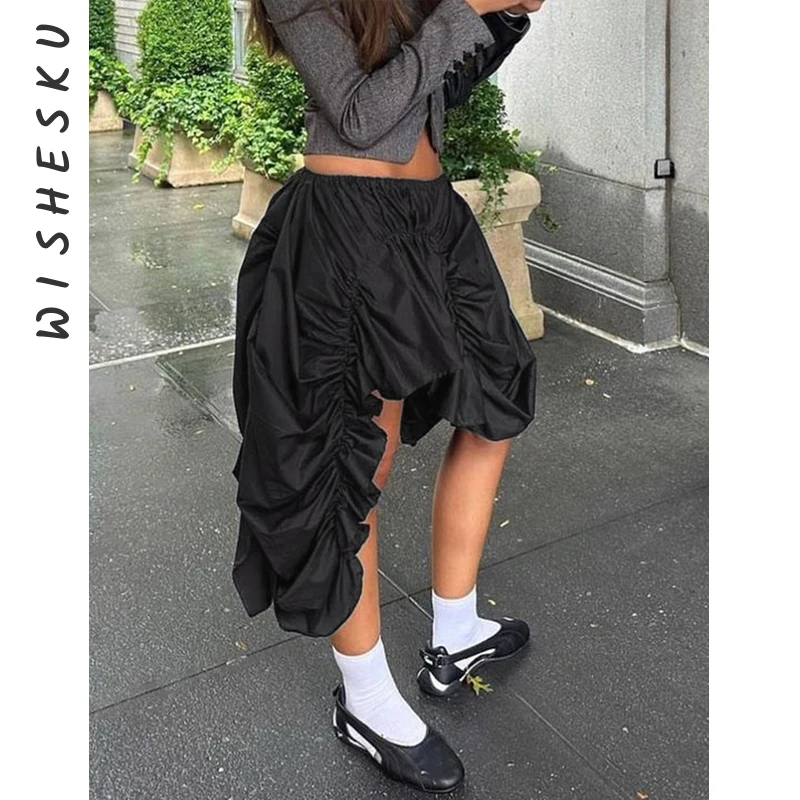 Sexy High Waist Pleated Irregular Midi Skirt Women Bubble Loose Casual Party Skirts 2023 Spring Fall Harajuku Y2K Clothes
Sexy High Waist Pleated Irregular Midi Skirt Women Bubble Loose Casual Party Skirts 2023 Spring Fall Harajuku Y2K Clothes