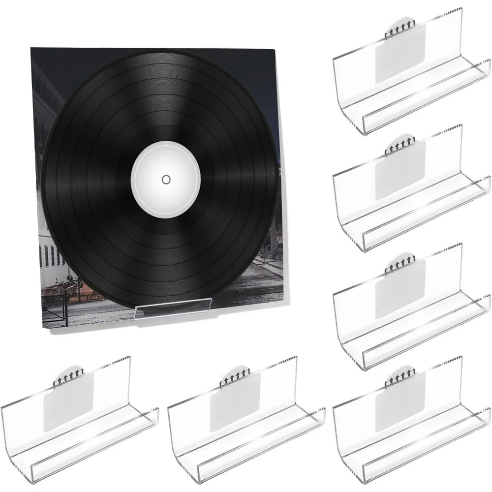 6 Pack Vinyl Record Holder Wall Mount No Drill, Self Adhesive Acrylic Record Shelf Display Racks for LP Album Covers CD B
6 Pack Vinyl Record Holder Wall Mount No Drill, Self Adhesive Acrylic Record Shelf Display Racks for LP Album Covers CD B