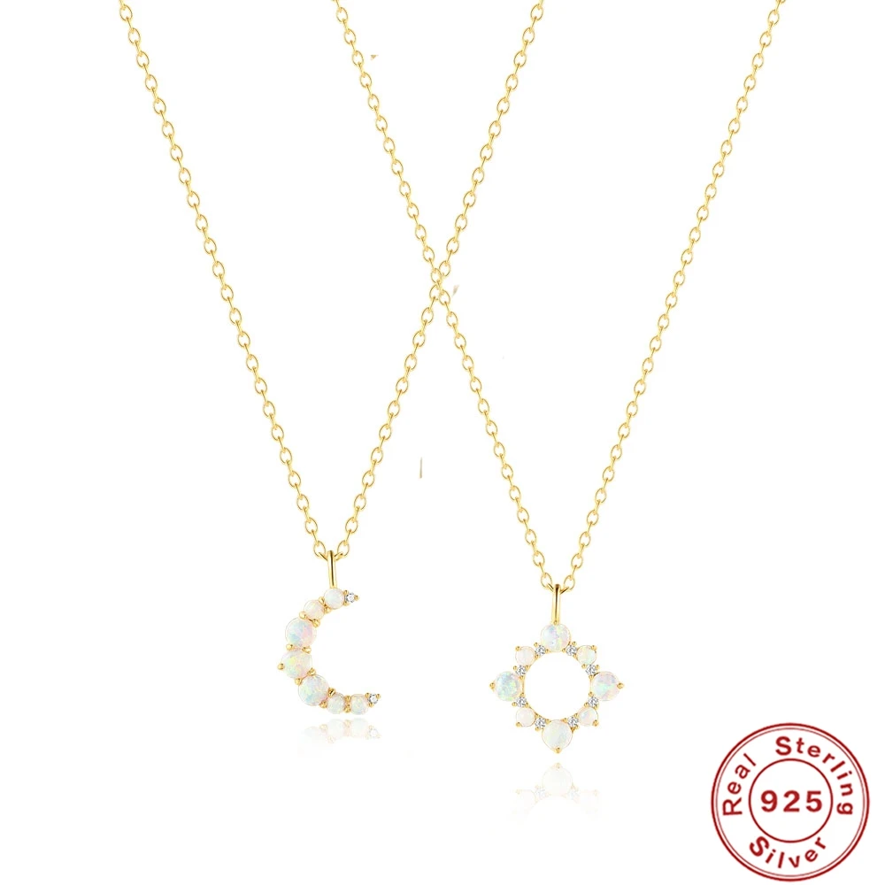 AIDE Sweet Opal Moon Star Necklace Plata 925 Sterling Silver Choke Necks Temperament Crescent Clavicle Chain Pendant Necklaces
AIDE Sweet Opal Moon Star Necklace Plata 925 Sterling Silver Choke Necks Temperament Crescent Clavicle Chain Pendant Necklaces