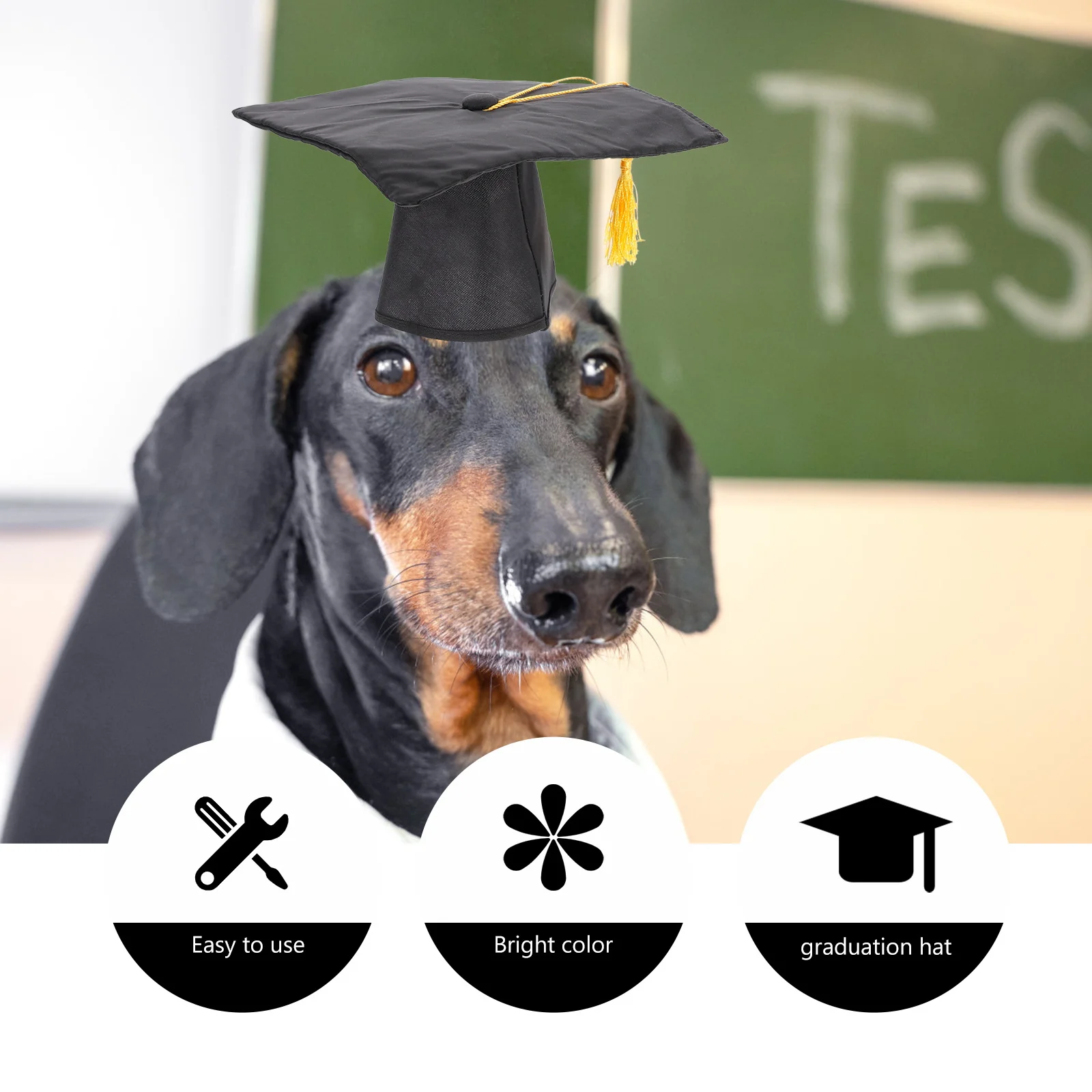 Black Dog Graduation Hat Yellow Tassels Pet Headgear DIY Creative Party Costume Accessories for Large Medium Small Dogs Dog
Black Dog Graduation Hat Yellow Tassels Pet Headgear DIY Creative Party Costume Accessories for Large Medium Small Dogs Dog