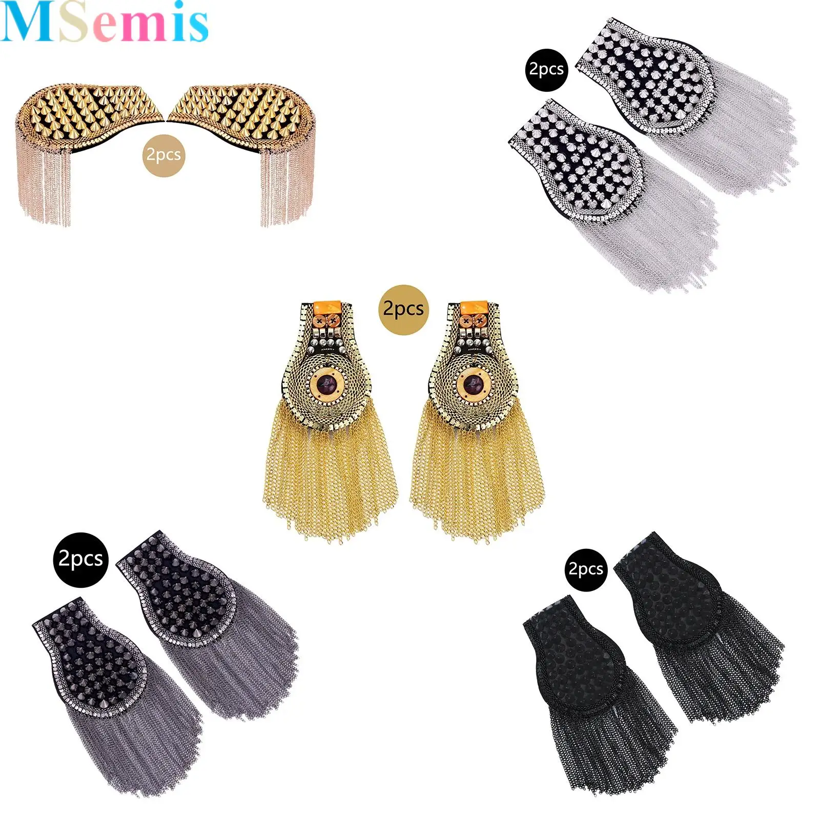 1 Pair Shoulder Epaulets Tassel Chain Fashion Metal Epaulets Badge for Men And Women Gothic Party Costumes Accessories
1 Pair Shoulder Epaulets Tassel Chain Fashion Metal Epaulets Badge for Men And Women Gothic Party Costumes Accessories