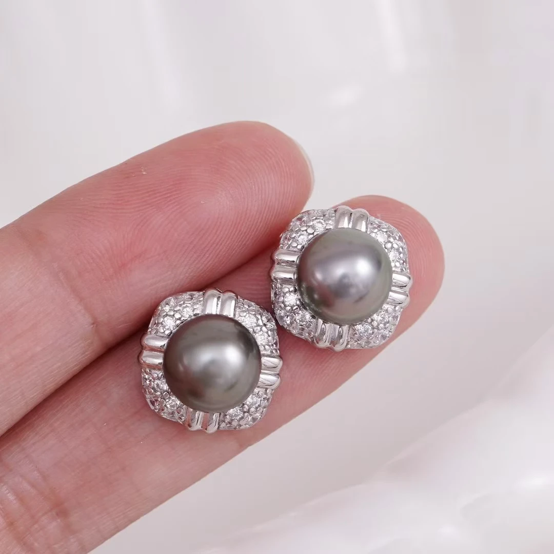 S925 Sterling Silver Earrings Base Findings Mountings Jewelry Mounts Fittings Accessories for 9-10mm Pearls 3 pairs/lot
S925 Sterling Silver Earrings Base Findings Mountings Jewelry Mounts Fittings Accessories for 9-10mm Pearls 3 pairs/lot