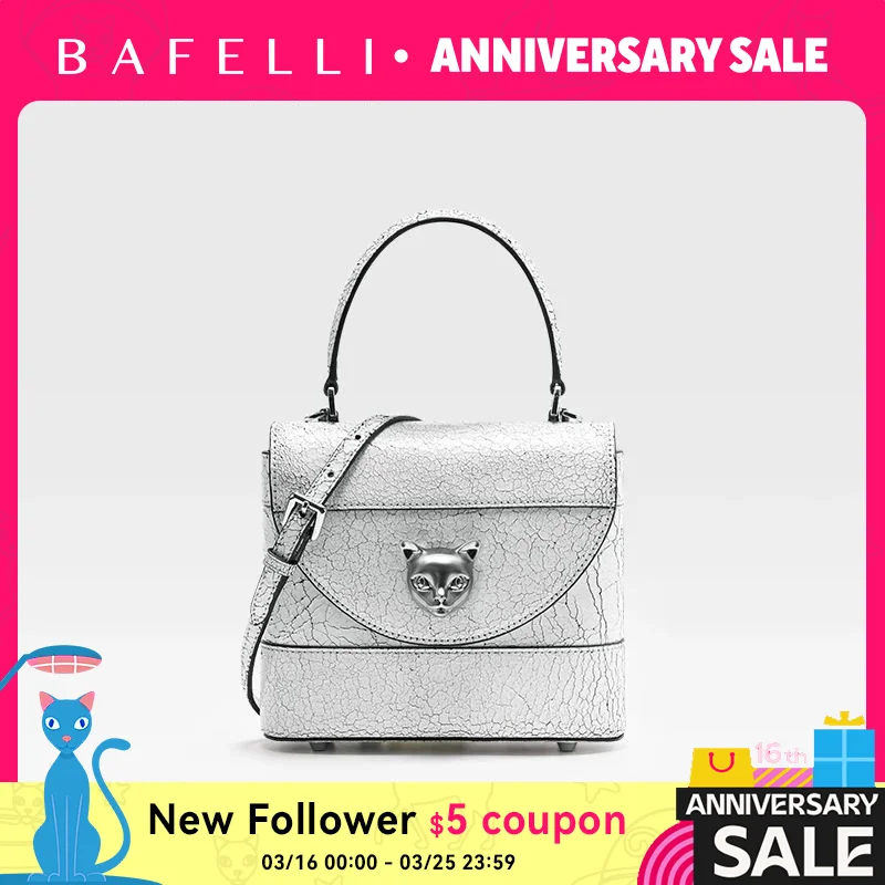 BAFELLI 2025 New Arrival: Unique Cracked Leather Shoulder Bag with Cat Head Design, Luxury Brand Mini Crossbody Bag
BAFELLI 2025 New Arrival: Unique Cracked Leather Shoulder Bag with Cat Head Design, Luxury Brand Mini Crossbody Bag