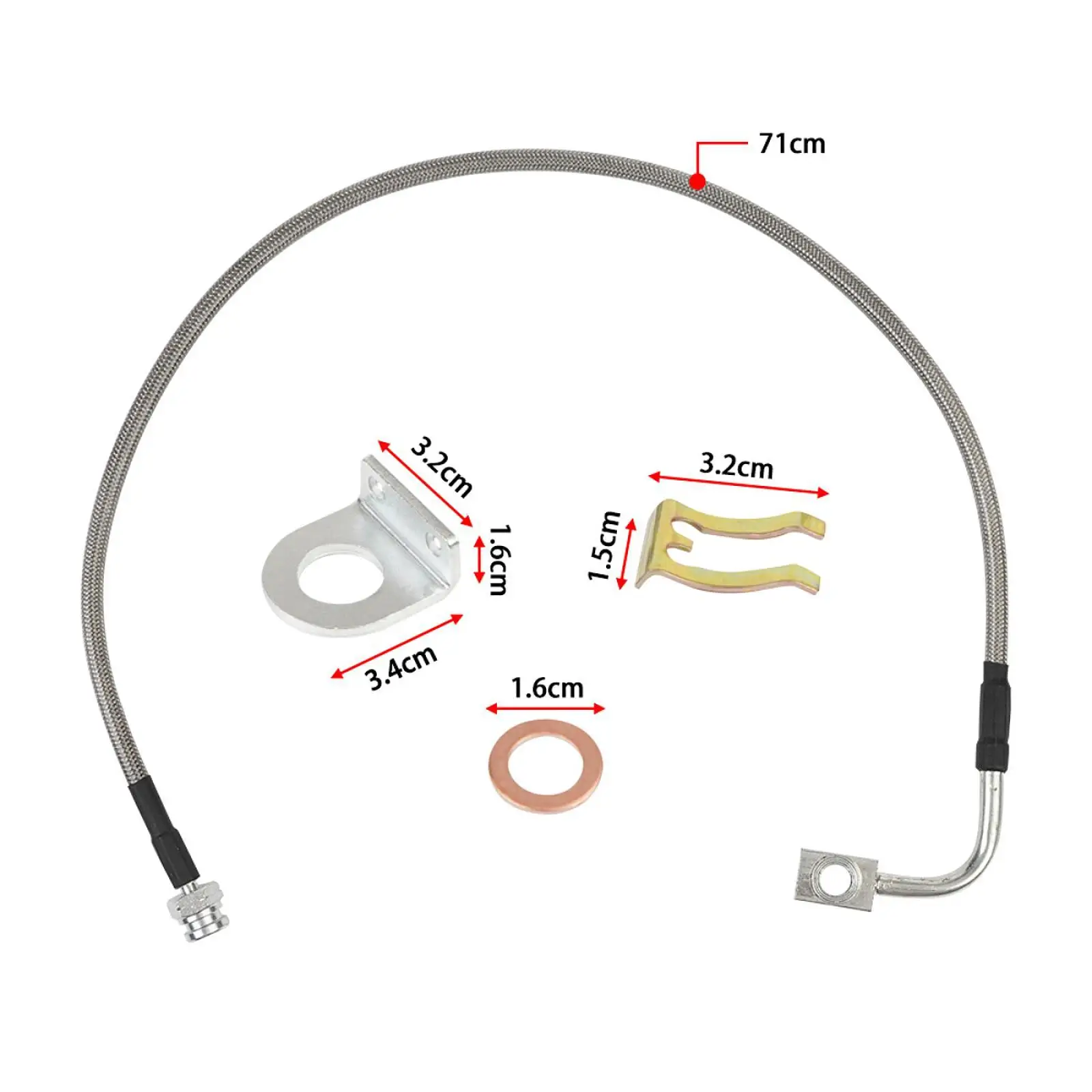 Metal Car Brake Line Set 71cm Quick Release Flexible Brake Line Enhanced Safety for Jeep Wrangler JK 2007-2018 Vehicles
Metal Car Brake Line Set 71cm Quick Release Flexible Brake Line Enhanced Safety for Jeep Wrangler JK 2007-2018 Vehicles